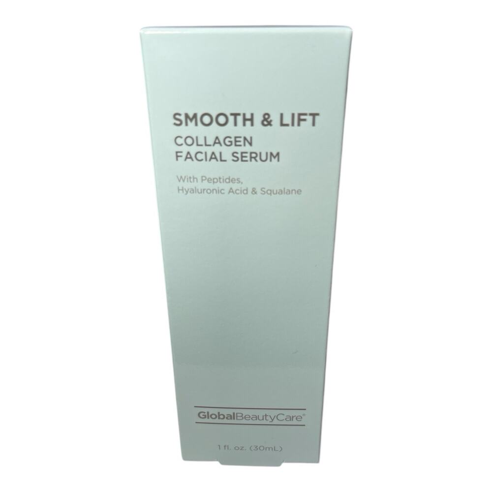 Global Beauty Care Smooth & Lift Collagen Facial Serum w/ Hyaluronic Acid New!